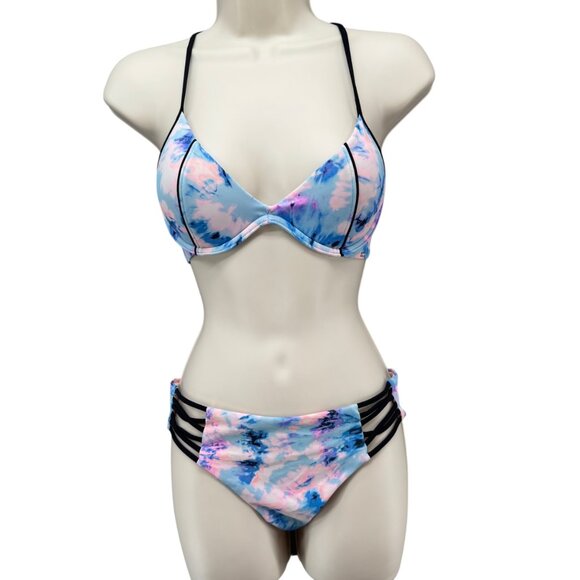 Victoria's Secret Other - Pink Victorias Secret 2 Piece Bikini Swimsuit Womens Pink Blue Tie Dye Size S